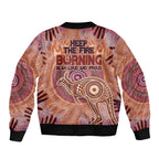 Fire Together NAIDOC 2024 Sleeve Zip Bomber Jacket Indigenous Cultural Spirit