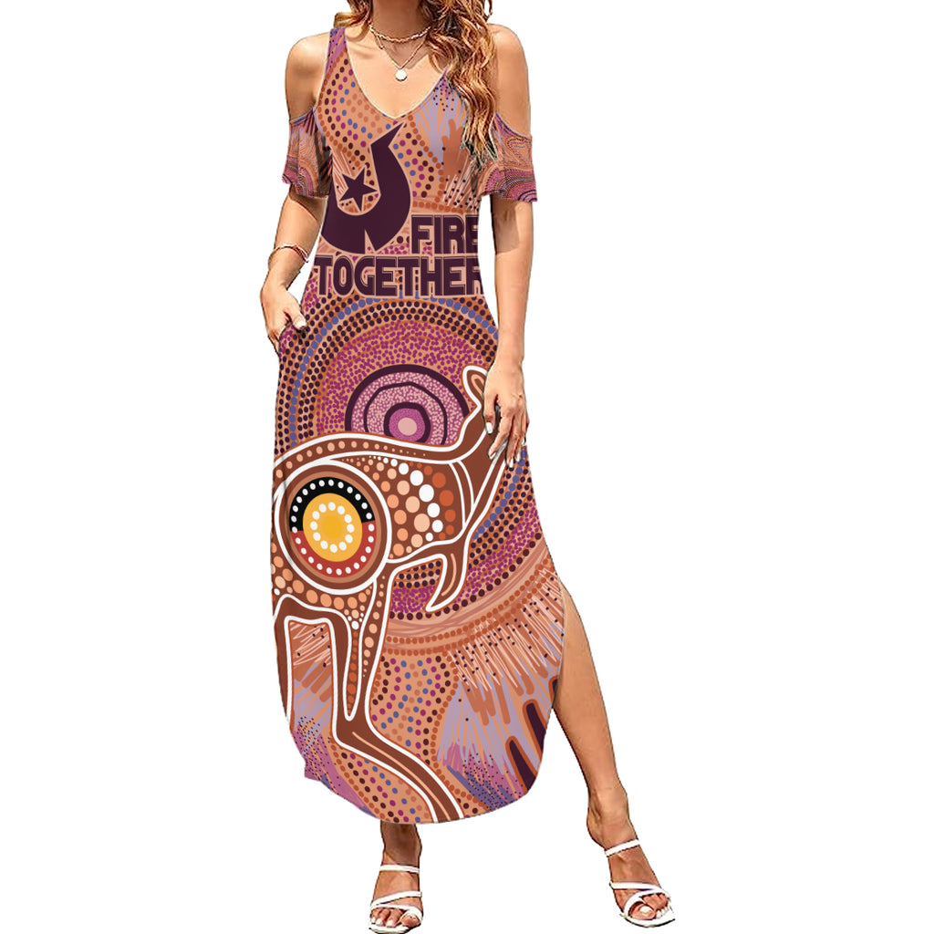 Fire Together NAIDOC 2024 Summer Maxi Dress Indigenous Cultural Spirit