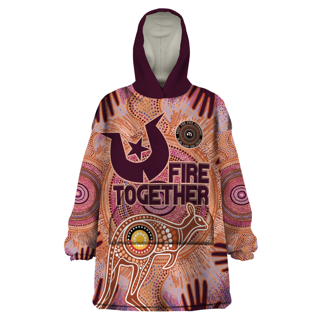 Fire Together NAIDOC 2024 Wearable Blanket Hoodie Indigenous Cultural Spirit