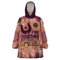 Fire Together NAIDOC 2024 Wearable Blanket Hoodie Indigenous Cultural Spirit