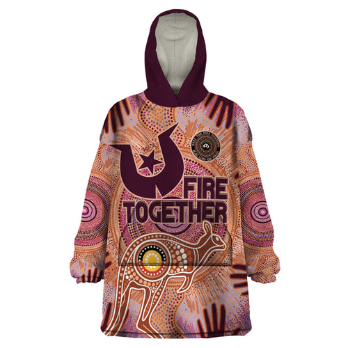 Fire Together NAIDOC 2024 Wearable Blanket Hoodie Indigenous Cultural Spirit