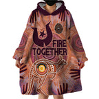 Fire Together NAIDOC 2024 Wearable Blanket Hoodie Indigenous Cultural Spirit