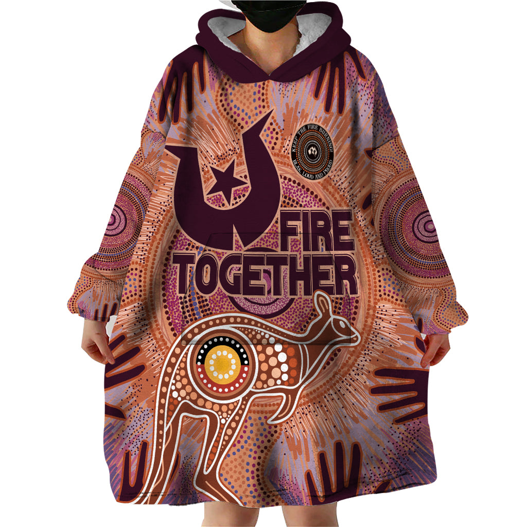 Fire Together NAIDOC 2024 Wearable Blanket Hoodie Indigenous Cultural Spirit