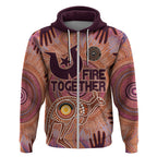 Fire Together NAIDOC 2024 Zip Hoodie Indigenous Cultural Spirit