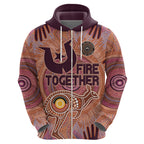 Fire Together NAIDOC 2024 Zip Hoodie Indigenous Cultural Spirit