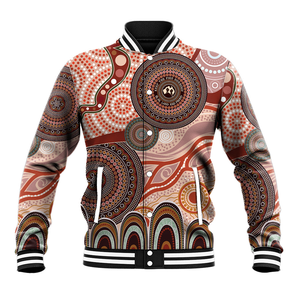 Generational Warriors NAIDOC 2024 Baseball Jacket Make a Fire Indigenous Cultural Spirit