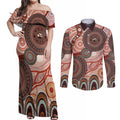 Generational Warriors NAIDOC 2024 Couples Matching Off Shoulder Maxi Dress and Long Sleeve Button Shirt Make a Fire Indigenous Cultural Spirit