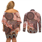 Generational Warriors NAIDOC 2024 Couples Matching Off Shoulder Short Dress and Long Sleeve Button Shirt Make a Fire Indigenous Cultural Spirit
