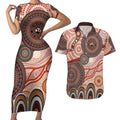 Generational Warriors NAIDOC 2024 Couples Matching Short Sleeve Bodycon Dress and Hawaiian Shirt Make a Fire Indigenous Cultural Spirit
