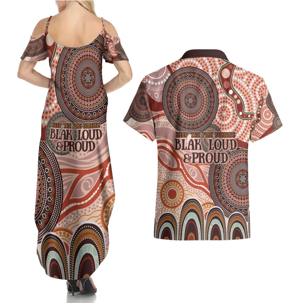 Generational Warriors NAIDOC 2024 Couples Matching Summer Maxi Dress and Hawaiian Shirt Make a Fire Indigenous Cultural Spirit