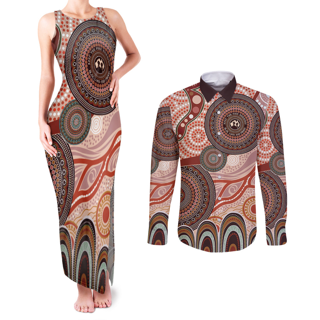Generational Warriors NAIDOC 2024 Couples Matching Tank Maxi Dress and Long Sleeve Button Shirt Make a Fire Indigenous Cultural Spirit