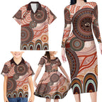 Generational Warriors NAIDOC 2024 Family Matching Long Sleeve Bodycon Dress and Hawaiian Shirt Make a Fire Indigenous Cultural Spirit