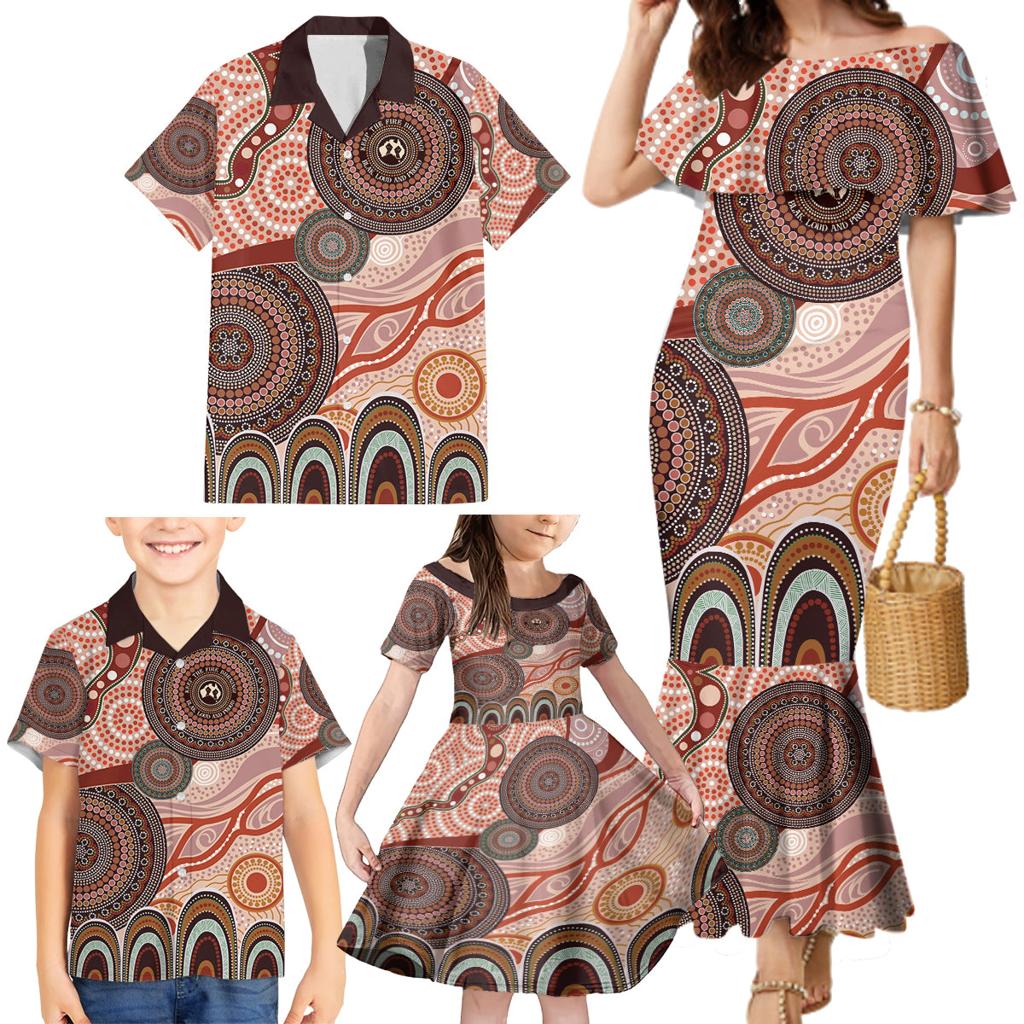 Generational Warriors NAIDOC 2024 Family Matching Mermaid Dress and Hawaiian Shirt Make a Fire Indigenous Cultural Spirit