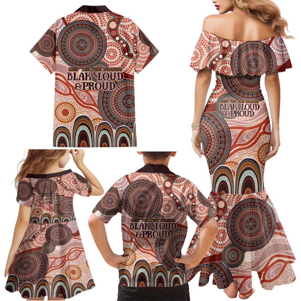 Generational Warriors NAIDOC 2024 Family Matching Mermaid Dress and Hawaiian Shirt Make a Fire Indigenous Cultural Spirit