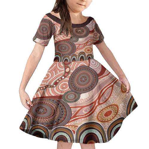 Generational Warriors NAIDOC 2024 Family Matching Off Shoulder Short Dress and Hawaiian Shirt Make a Fire Indigenous Cultural Spirit