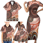 Generational Warriors NAIDOC 2024 Family Matching Short Sleeve Bodycon Dress and Hawaiian Shirt Make a Fire Indigenous Cultural Spirit