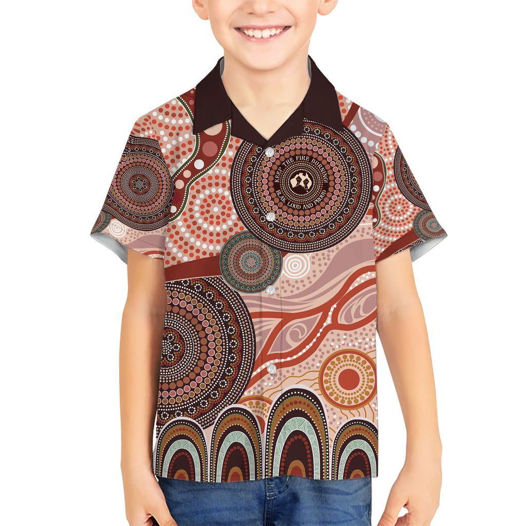 Generational Warriors NAIDOC 2024 Kid Hawaiian Shirt Make a Fire Indigenous Cultural Spirit