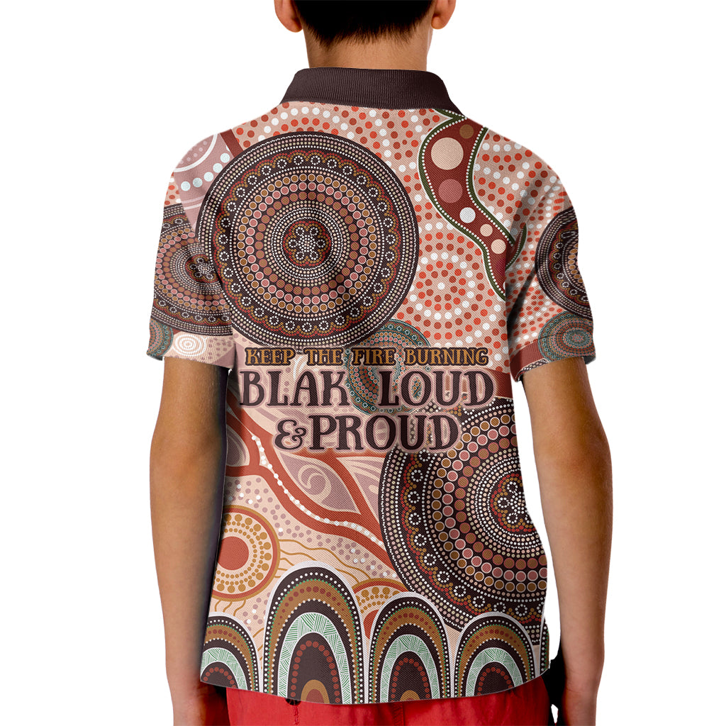 Generational Warriors NAIDOC 2024 Kid Polo Shirt Make a Fire Indigenous Cultural Spirit