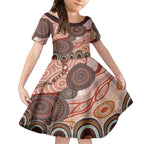 Generational Warriors NAIDOC 2024 Kid Short Sleeve Dress Make a Fire Indigenous Cultural Spirit