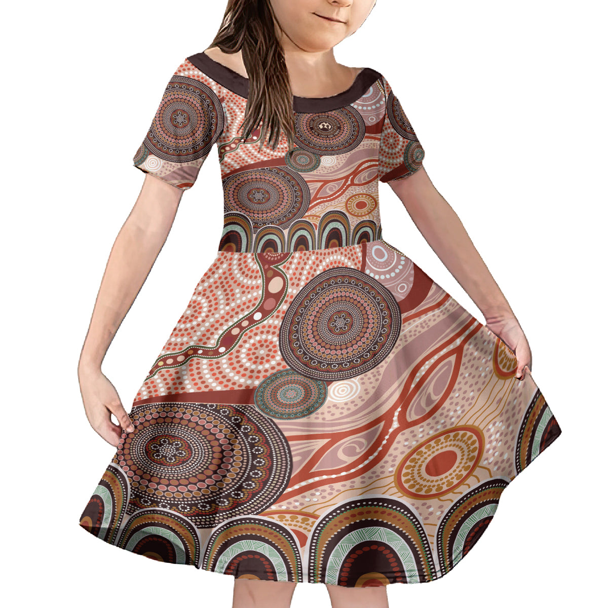 Generational Warriors NAIDOC 2024 Kid Short Sleeve Dress Make a Fire Indigenous Cultural Spirit