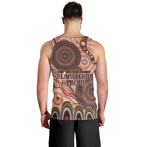 Generational Warriors NAIDOC 2024 Men Tank Top Make a Fire Indigenous Cultural Spirit