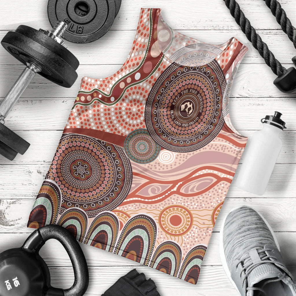 Generational Warriors NAIDOC 2024 Men Tank Top Make a Fire Indigenous Cultural Spirit