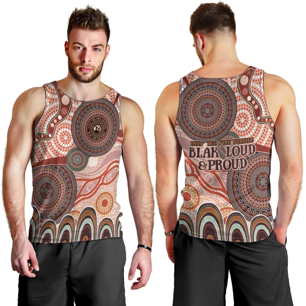 Generational Warriors NAIDOC 2024 Men Tank Top Make a Fire Indigenous Cultural Spirit