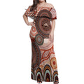 Generational Warriors NAIDOC 2024 Off Shoulder Maxi Dress Make a Fire Indigenous Cultural Spirit