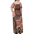 Generational Warriors NAIDOC 2024 Off Shoulder Maxi Dress Make a Fire Indigenous Cultural Spirit