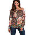 Generational Warriors NAIDOC 2024 Off Shoulder Sweater Make a Fire Indigenous Cultural Spirit