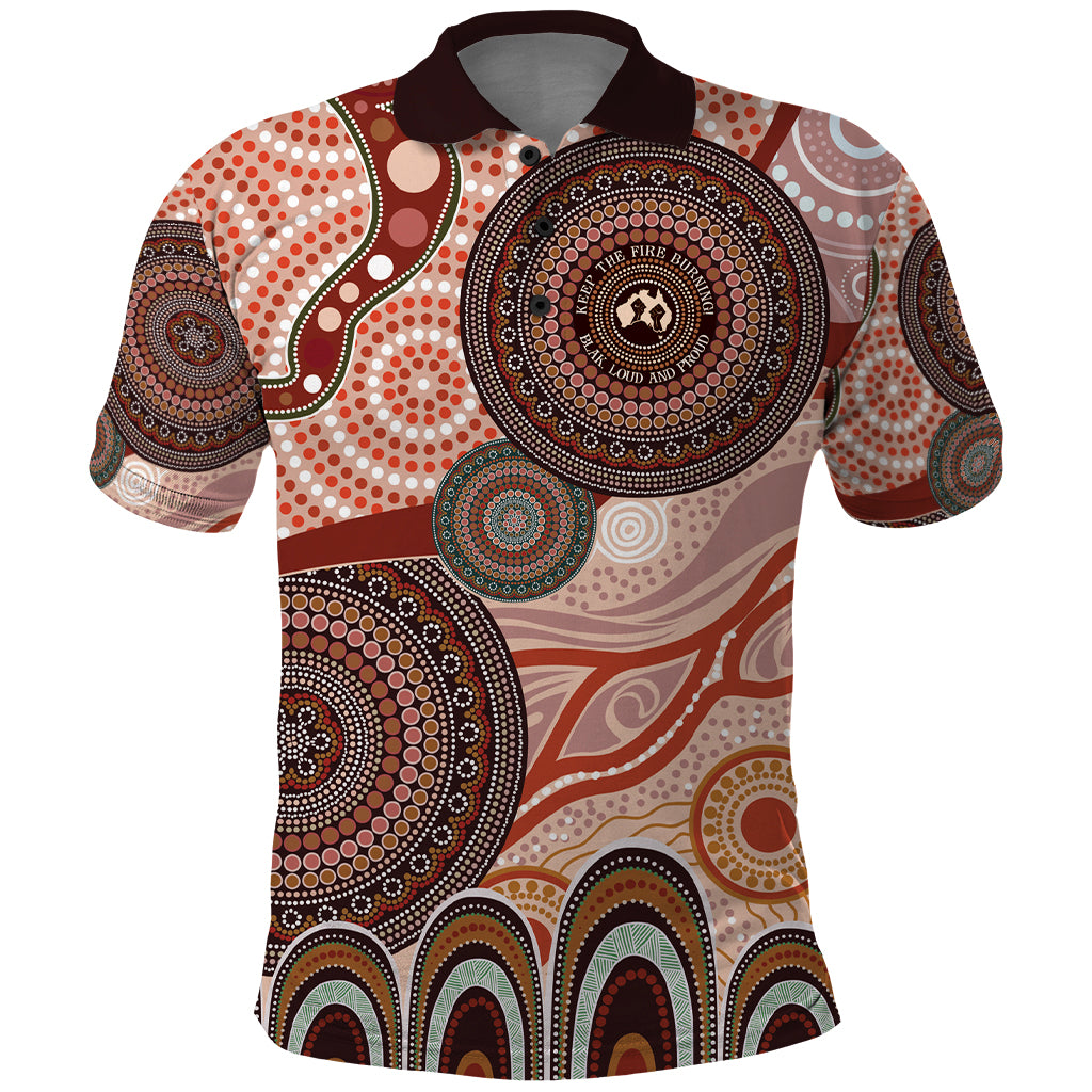 Generational Warriors NAIDOC 2024 Polo Shirt Make a Fire Indigenous Cultural Spirit