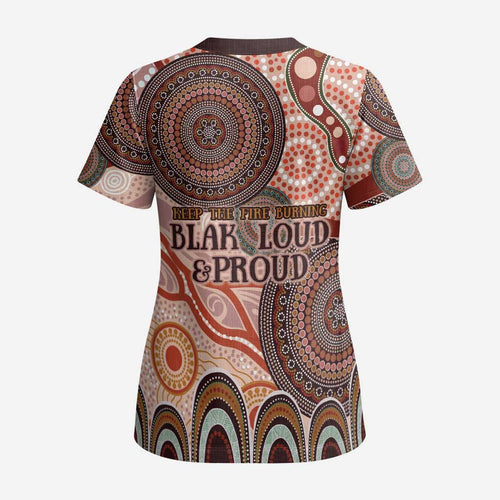Generational Warriors NAIDOC 2024 Scrub Top Make a Fire Indigenous Cultural Spirit - Aussie Hoodie