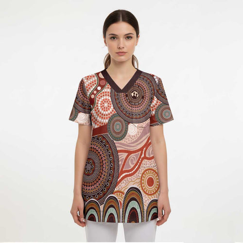 Generational Warriors NAIDOC 2024 Scrub Top Make a Fire Indigenous Cultural Spirit - Aussie Hoodie