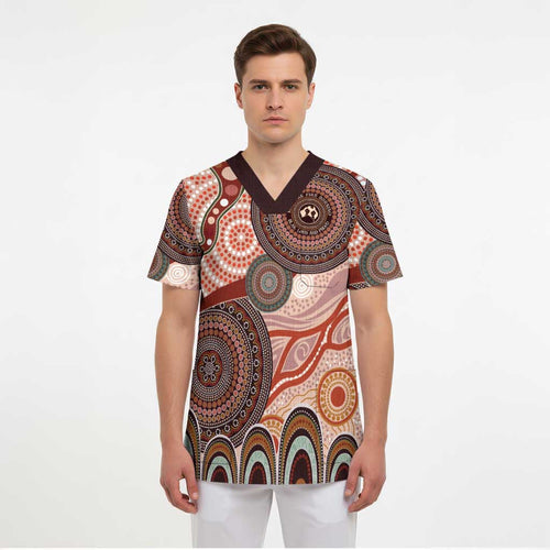 Generational Warriors NAIDOC 2024 Scrub Top Make a Fire Indigenous Cultural Spirit - Aussie Hoodie
