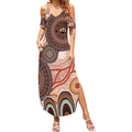 Generational Warriors NAIDOC 2024 Summer Maxi Dress Make a Fire Indigenous Cultural Spirit