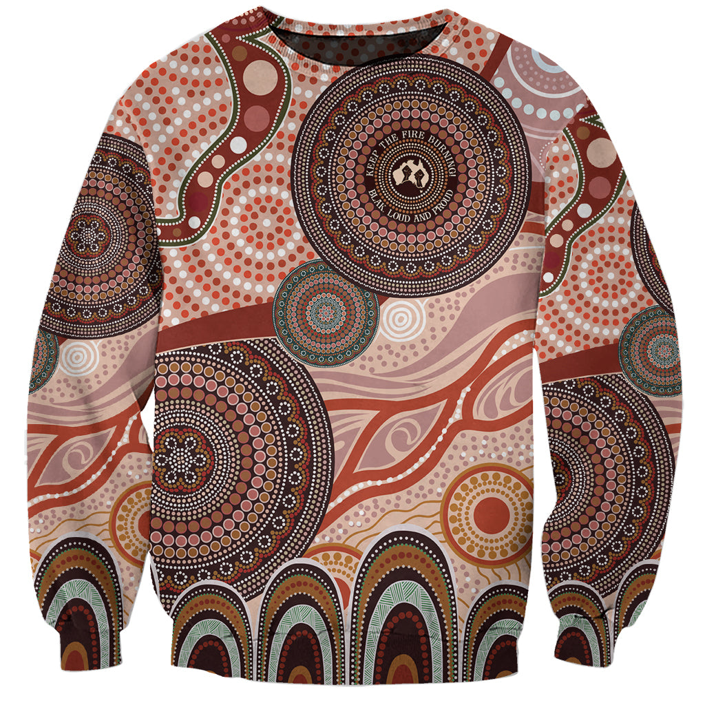 Generational Warriors NAIDOC 2024 Sweatshirt Make a Fire Indigenous Cultural Spirit