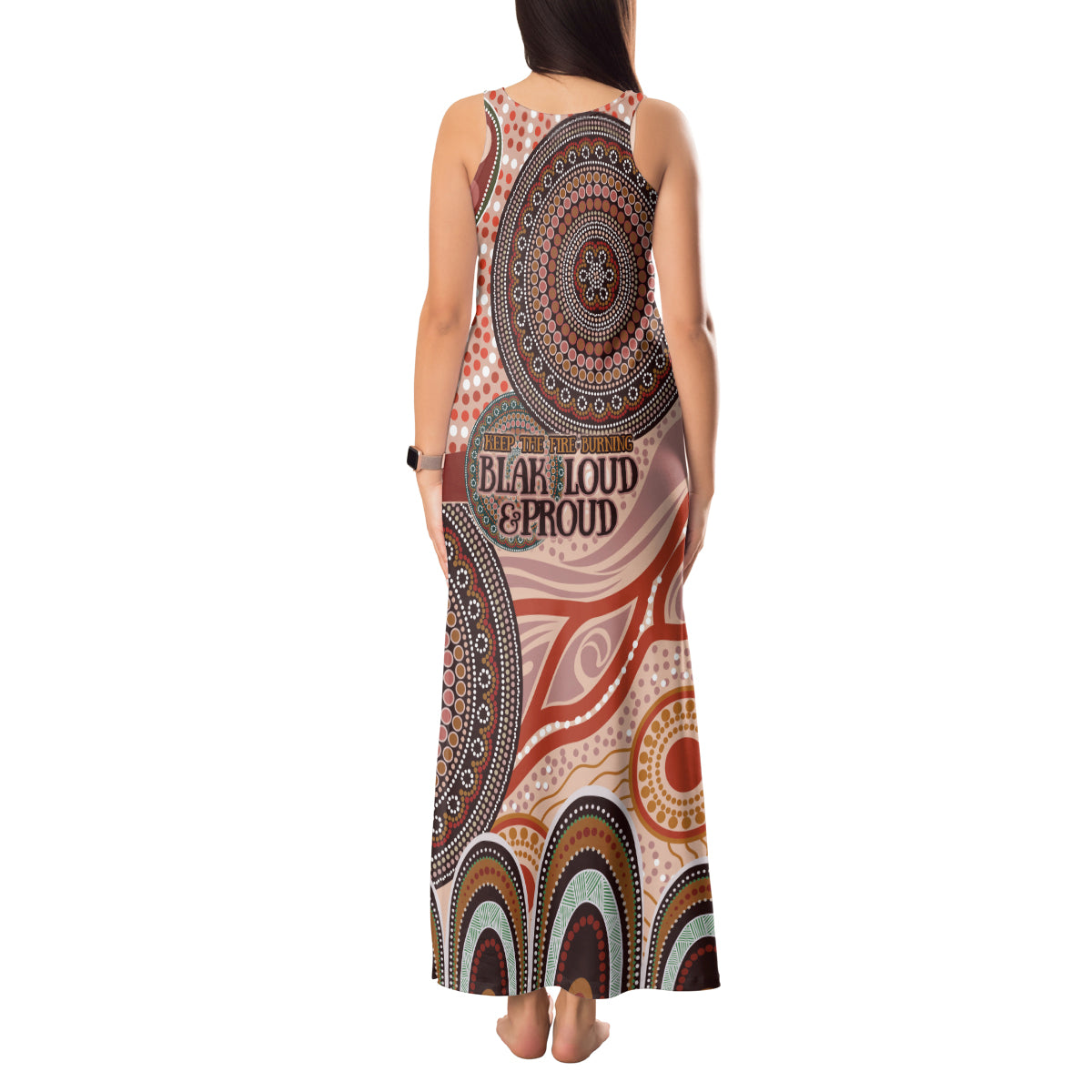 Generational Warriors NAIDOC 2024 Tank Maxi Dress Make a Fire Indigenous Cultural Spirit