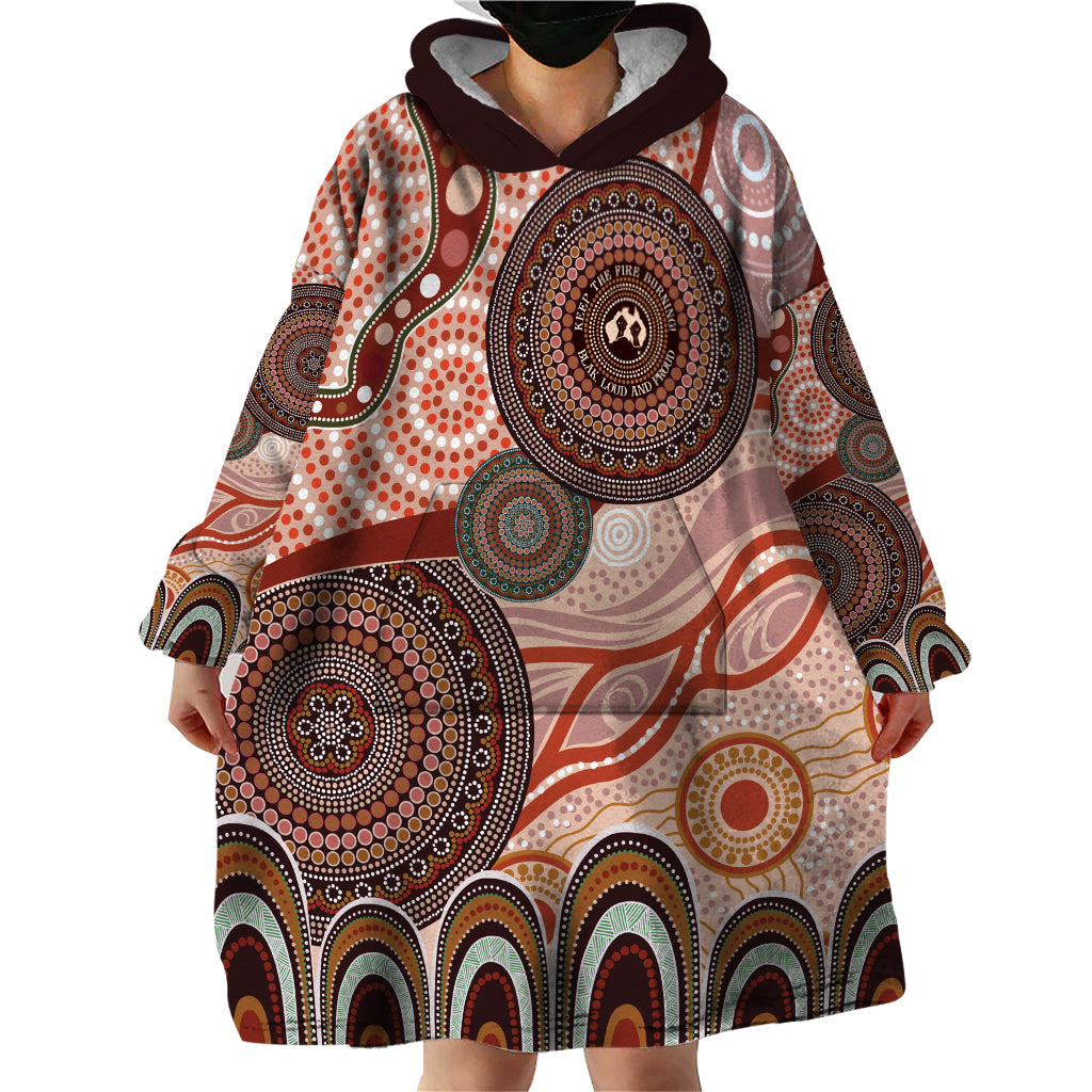 Generational Warriors NAIDOC 2024 Wearable Blanket Hoodie Make a Fire Indigenous Cultural Spirit