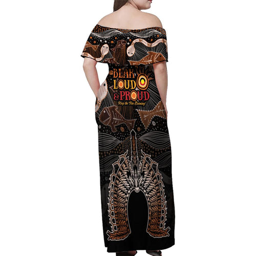 Torres Strait Islander NAIDOC 2024 Family Matching Off Shoulder Maxi Dress and Hawaiian Shirt Dhari Headdress Indigenous Cultural Spirit