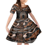 Torres Strait Islander NAIDOC 2024 Kid Short Sleeve Dress Dhari Headdress Indigenous Cultural Spirit