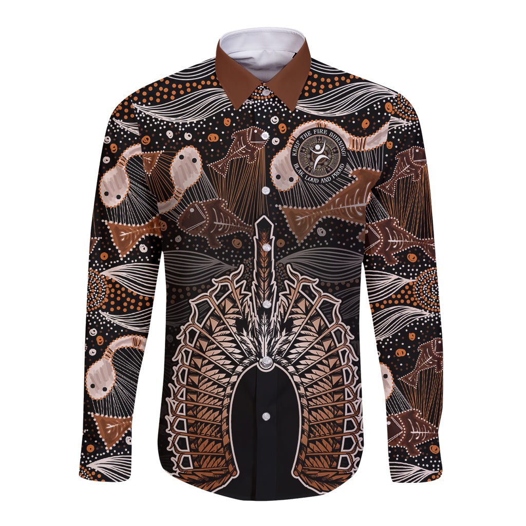 Torres Strait Islander NAIDOC 2024 Long Sleeve Button Shirt Dhari Headdress Indigenous Cultural Spirit