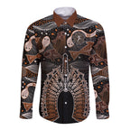 Torres Strait Islander NAIDOC 2024 Long Sleeve Button Shirt Dhari Headdress Indigenous Cultural Spirit