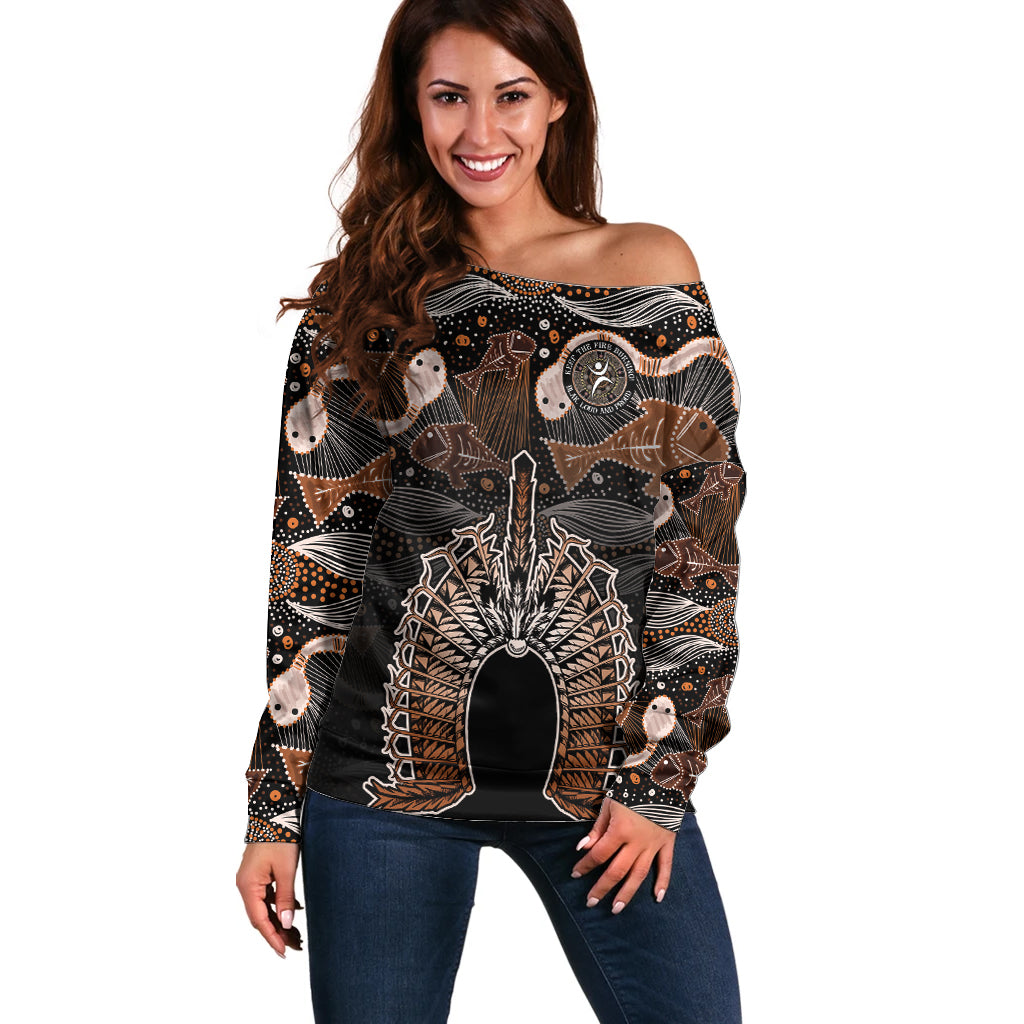 Torres Strait Islander NAIDOC 2024 Off Shoulder Sweater Dhari Headdress Indigenous Cultural Spirit