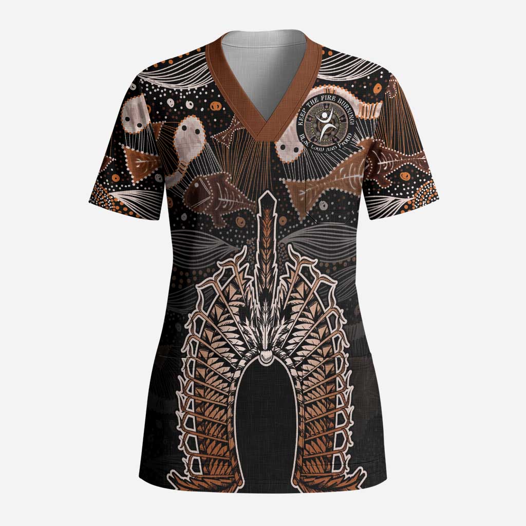 Torres Strait Islander NAIDOC 2024 Scrub Top Dhari Headdress Indigenous Cultural Spirit - Aussie Hoodie