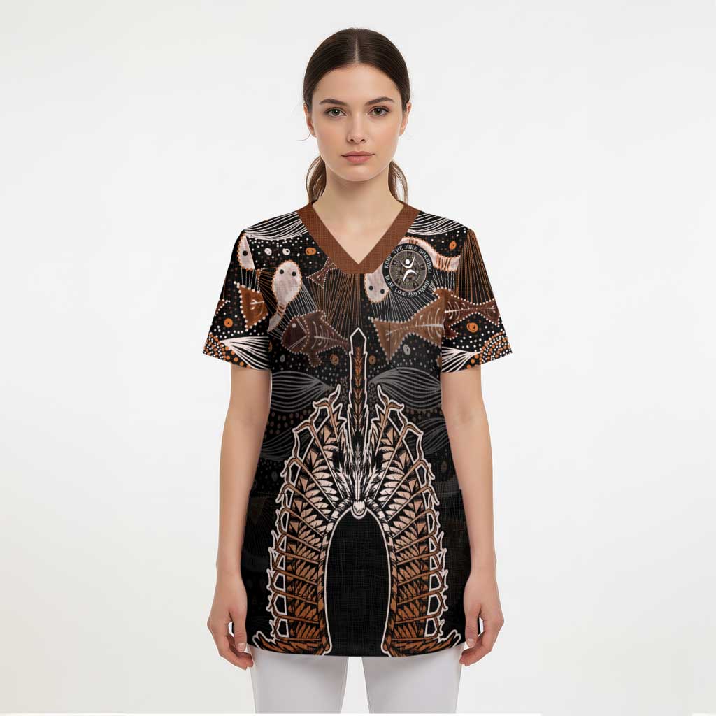 Torres Strait Islander NAIDOC 2024 Scrub Top Dhari Headdress Indigenous Cultural Spirit - Aussie Hoodie