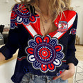 (Custom Personalised) NRL Sydney Roosters Rugby 1908 Aboriginal Women Casual Shirt LT9