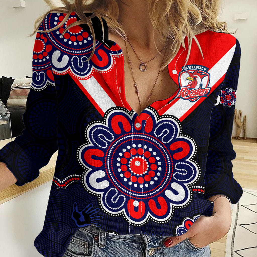 (Custom Personalised) NRL Sydney Roosters Rugby 1908 Aboriginal Women Casual Shirt LT9