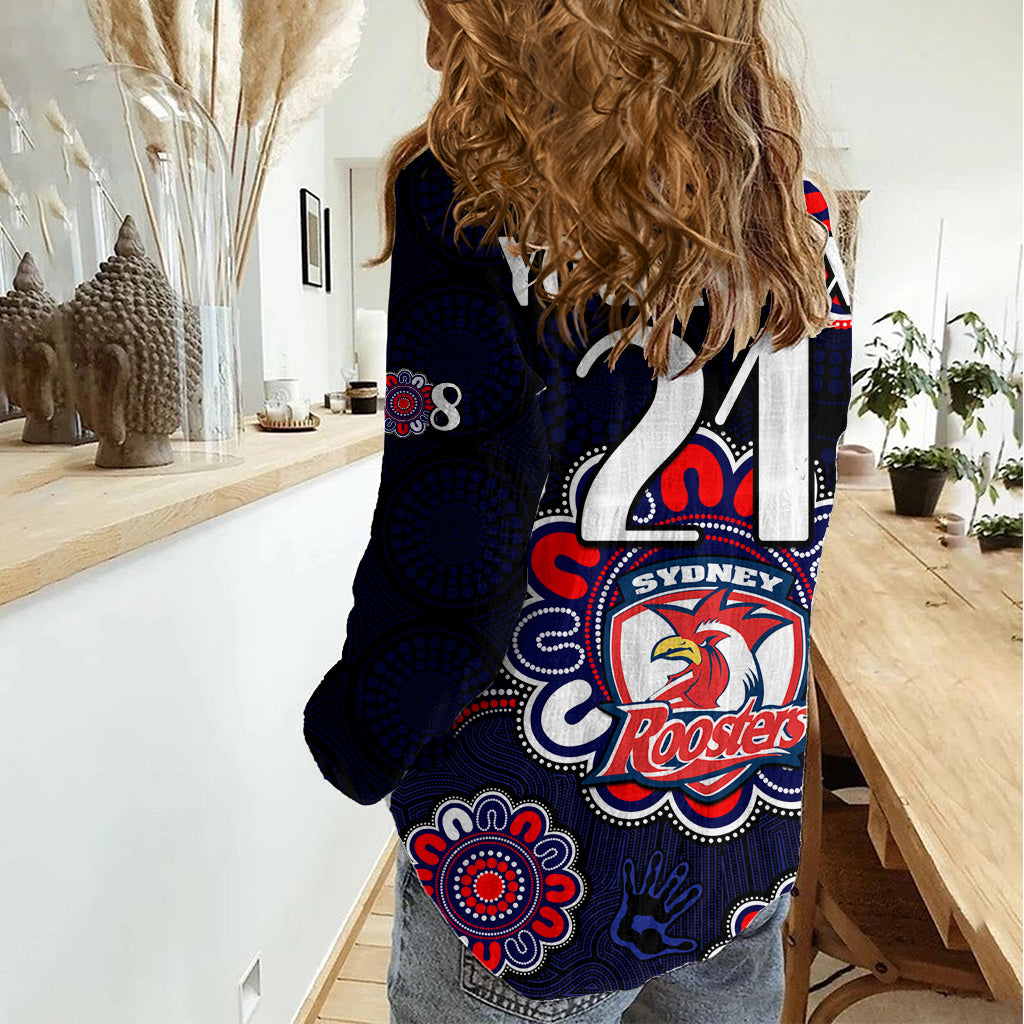 (Custom Personalised) NRL Sydney Roosters Rugby 1908 Aboriginal Women Casual Shirt LT9