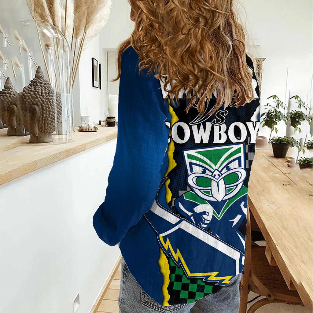 NRL Combine Warriors and Cowboys Women Casual Shirt LT9