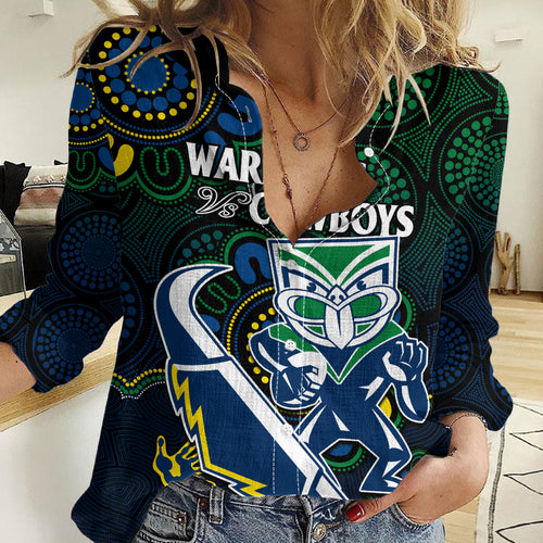 NRL Combine Warriors and Cowboys Women Casual Shirt Aboriginal LT9